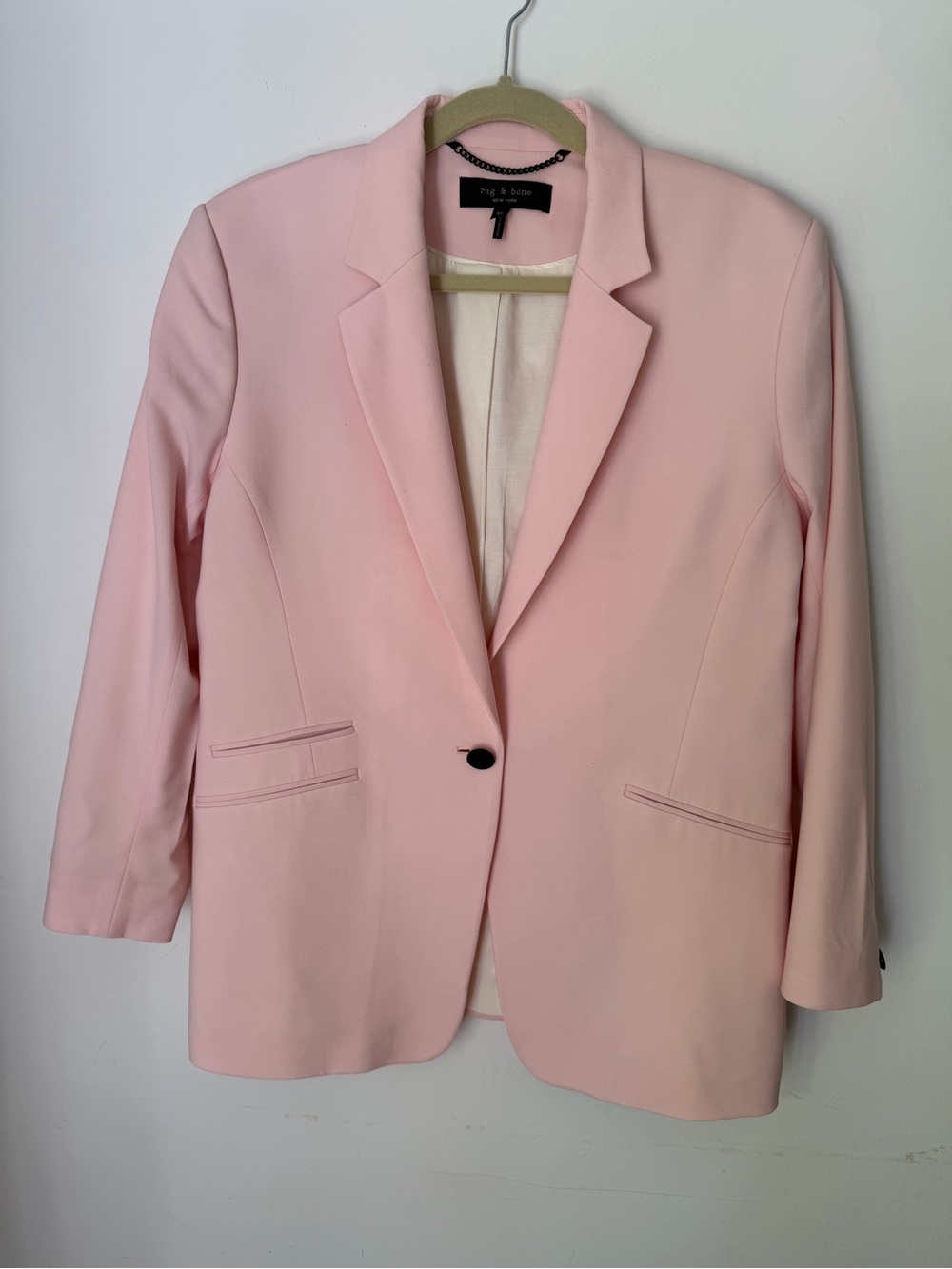 rag & bone Pink 95% Wool Blazer Jacket Size 12